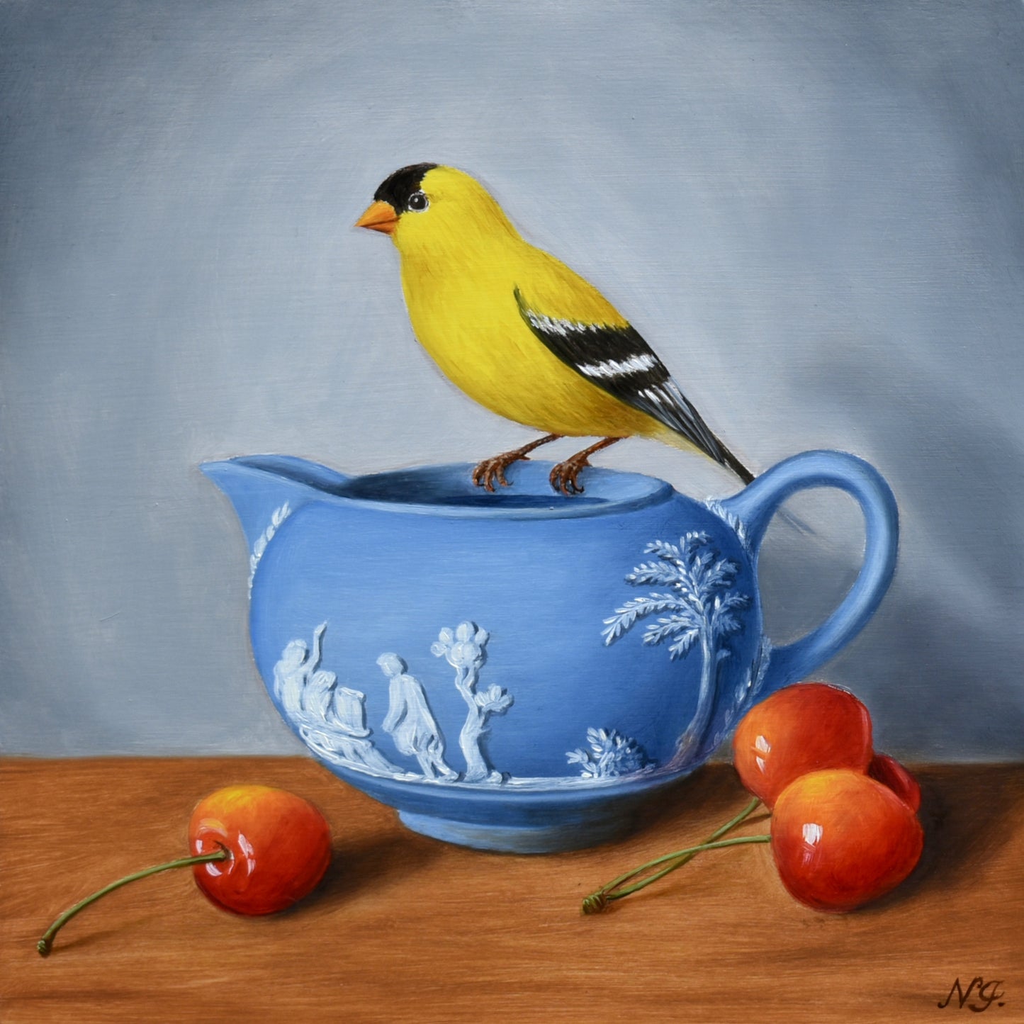 Natasha Junmanee - American finch and cherries