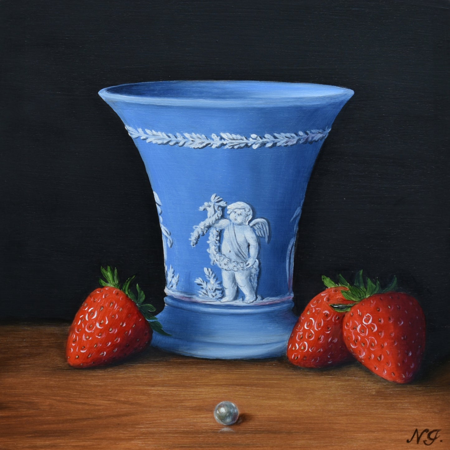 Natasha Junmanee - Wedgwood vase and strawberries