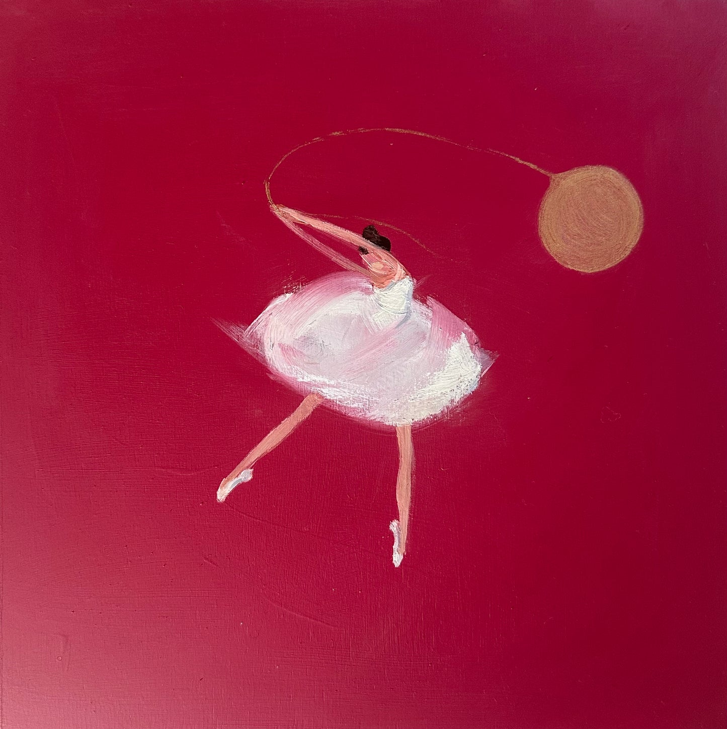 Zory McGrath - Little ballerina with gold balloon / raspberry red