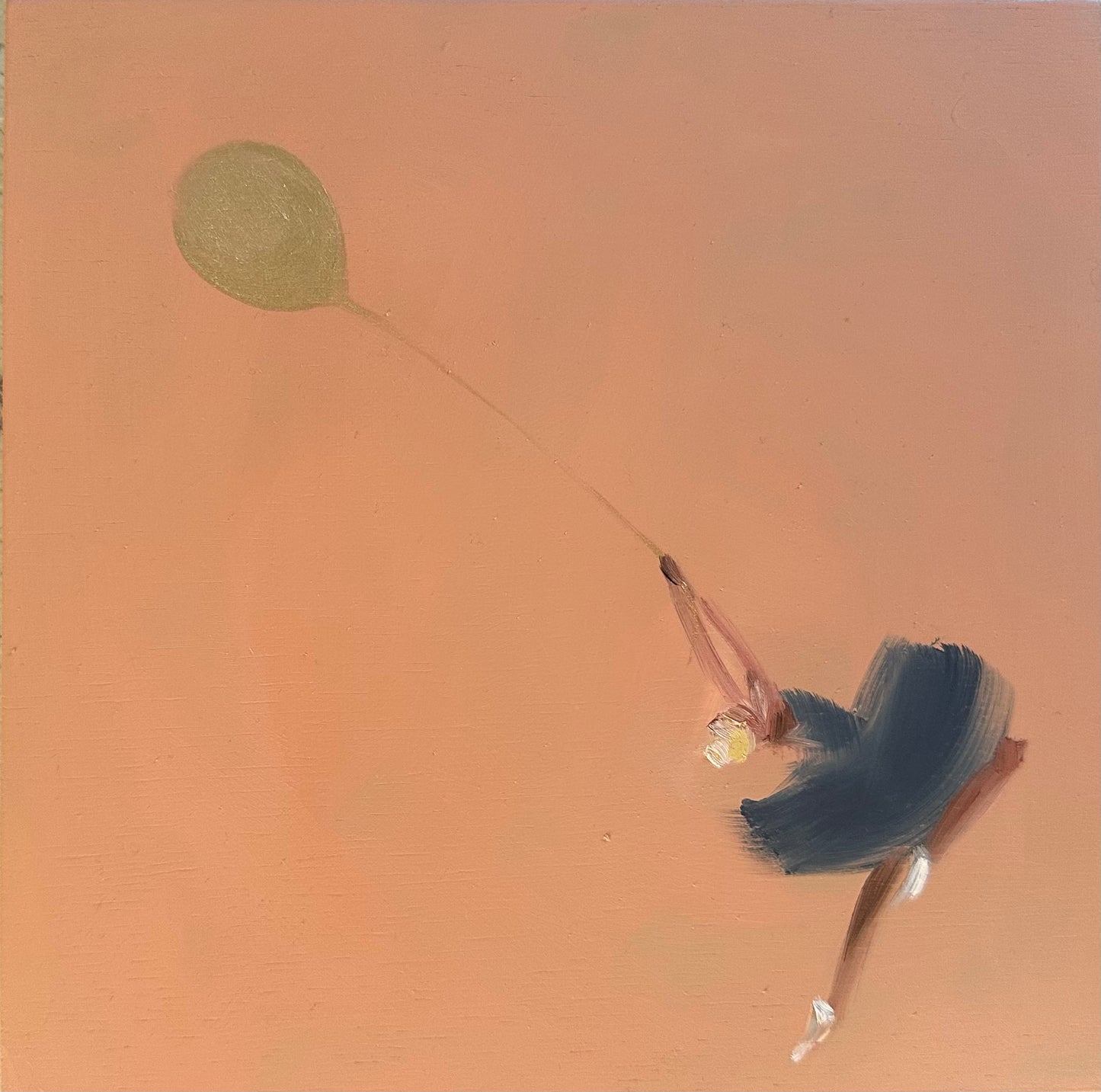 Zory McGrath - Little ballerina with gold balloon / pastel orange