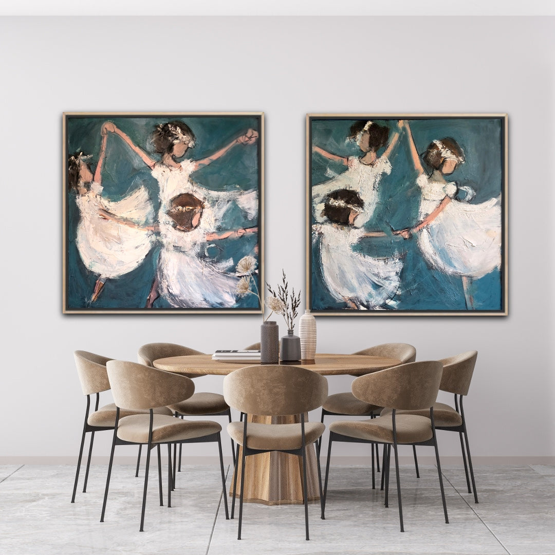 Joanna Davies - Three Girls blue (left)
