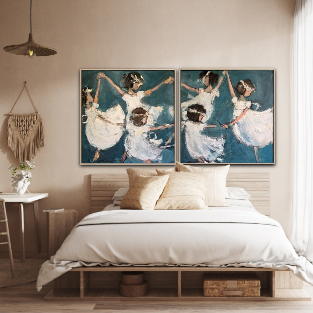 Joanna Davies - Three Girls blue (right)