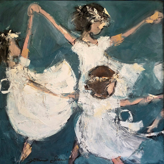 Joanna Davies - Three Girls blue (left)