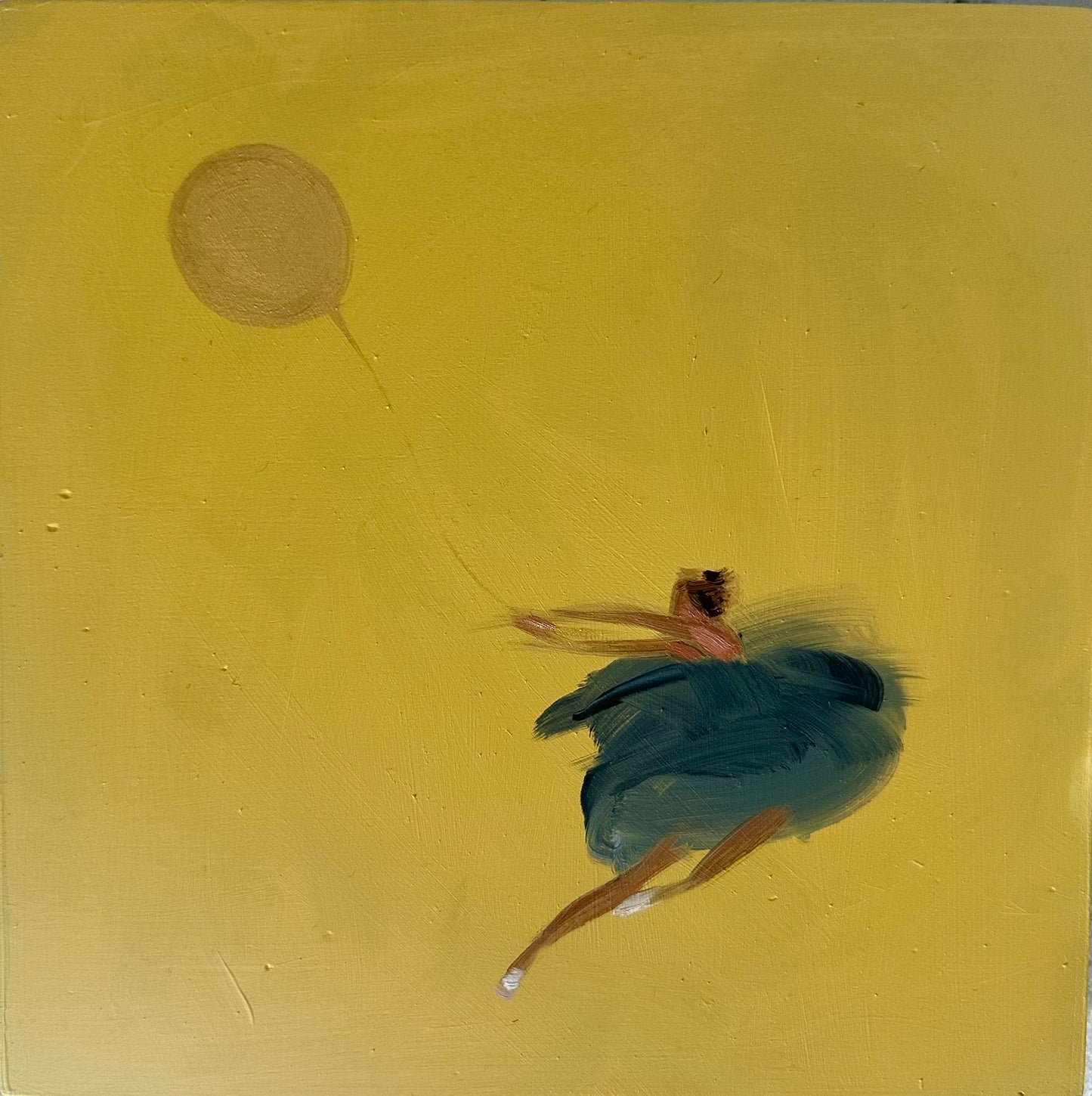 Zory McGrath - Little ballerina with gold balloon / burnt yellow