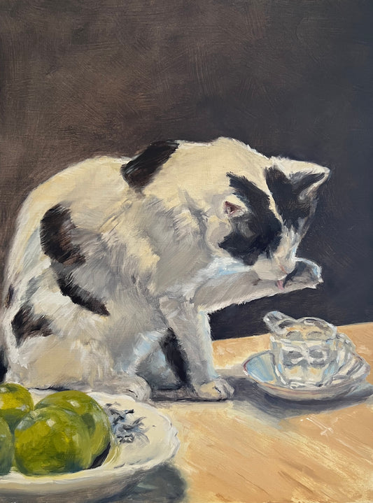 Simone Hale - Clementine Drinking from a Little Glass Jug