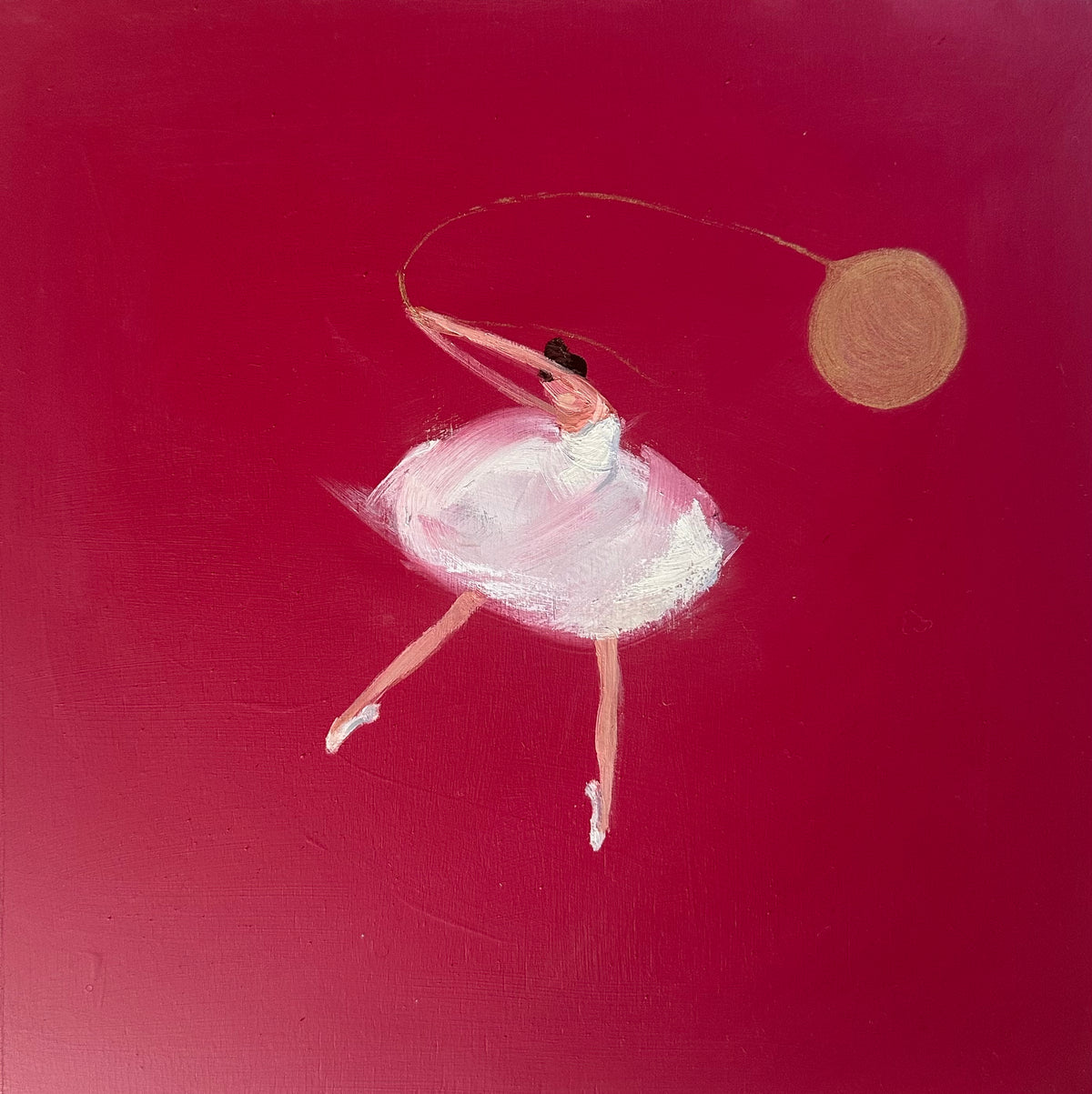 Zory McGrath - Little ballerina with gold balloon / raspberry red