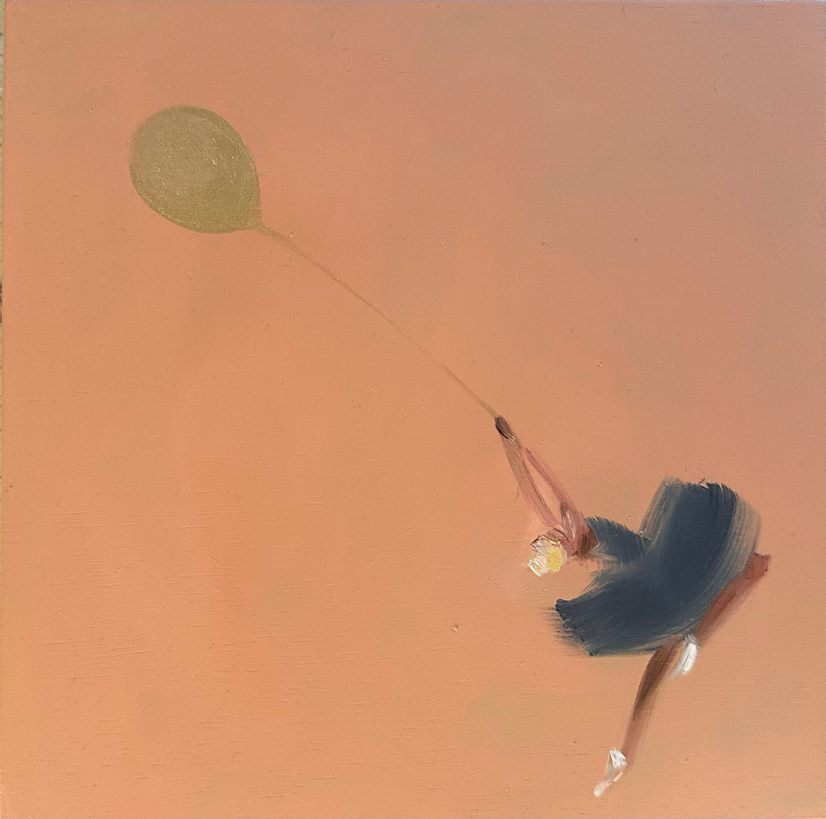 Zory McGrath - Little ballerina with gold balloon / pastel orange