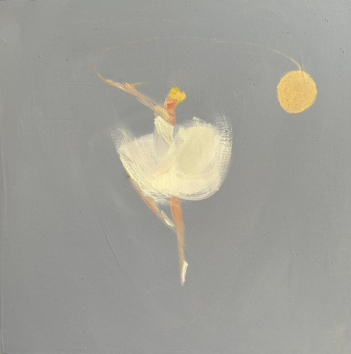Zory McGrath - Little ballerina with gold balloon / pastel blue